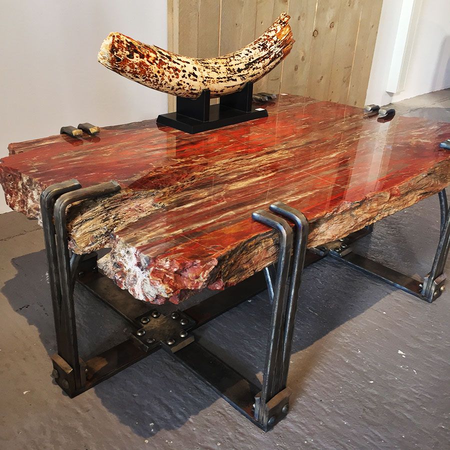 ebonyandco petrified wood table